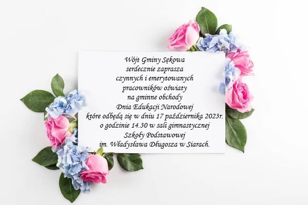 Zaproszenie na uroczyste obchody Dnia Edukacji Narodowej