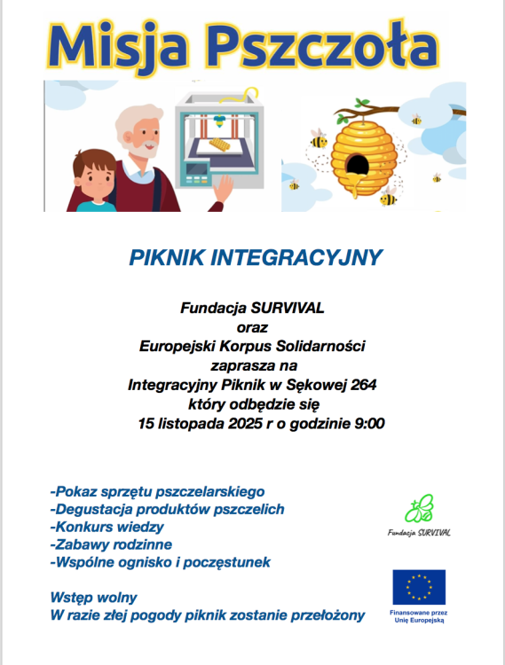 Zaproszenie na Piknik Integracyjny z Fundacją Survival