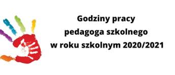 Godziny pracy pedagoga i logopedy w roku szkolnym 2020/2021
