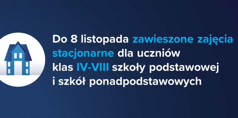Zawieszenie zajęć stacjonarnych dla uczniów klas IV-VIII